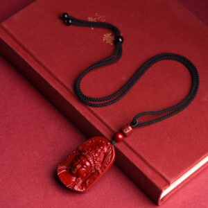 高含量紫金砂观音佛头吊坠朱砂吊坠挂件 紫金砂吊坠挂件项链男挂 - Image 4