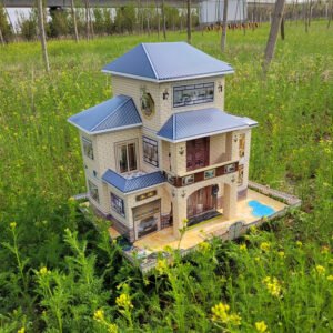 纸房子别墅祭祀纸五七周年用品半成品楼房纸扎四合院房子清明扫墓 - Image 3