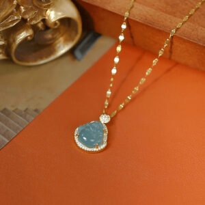 钛钢项链 新中式大肚弥勒佛公吊坠项链秋冬百搭配饰毛衣链锁骨链 - Image 4