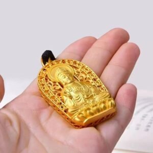 越南沙金电镀真金观音菩萨像吊坠男女款项链直播电商工厂供货批发 - Image 2