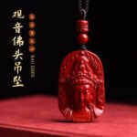 高含量紫金砂观音佛头吊坠朱砂吊坠挂件 紫金砂吊坠挂件项链男挂