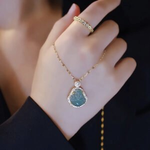 钛钢项链 新中式大肚弥勒佛公吊坠项链秋冬百搭配饰毛衣链锁骨链