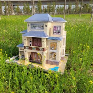 纸房子别墅祭祀纸五七周年用品半成品楼房纸扎四合院房子清明扫墓 - Image 4